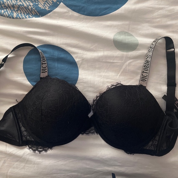 victoria secret sparkly black bra